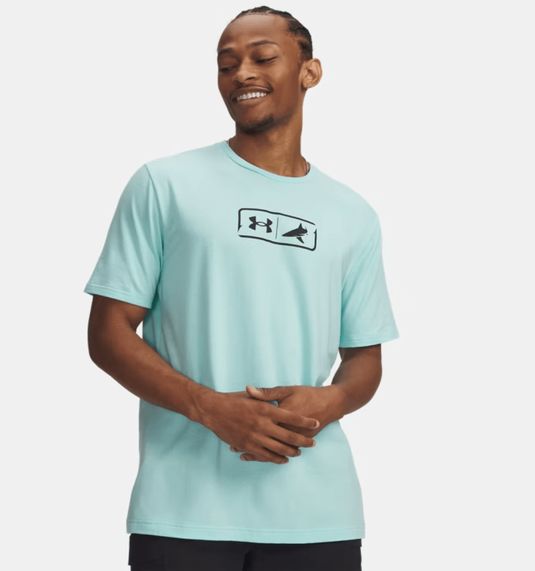 Under Armour x BlacktipH Men’s Fish Logo T-Shirt - Neo Turquoise - BlacktipH