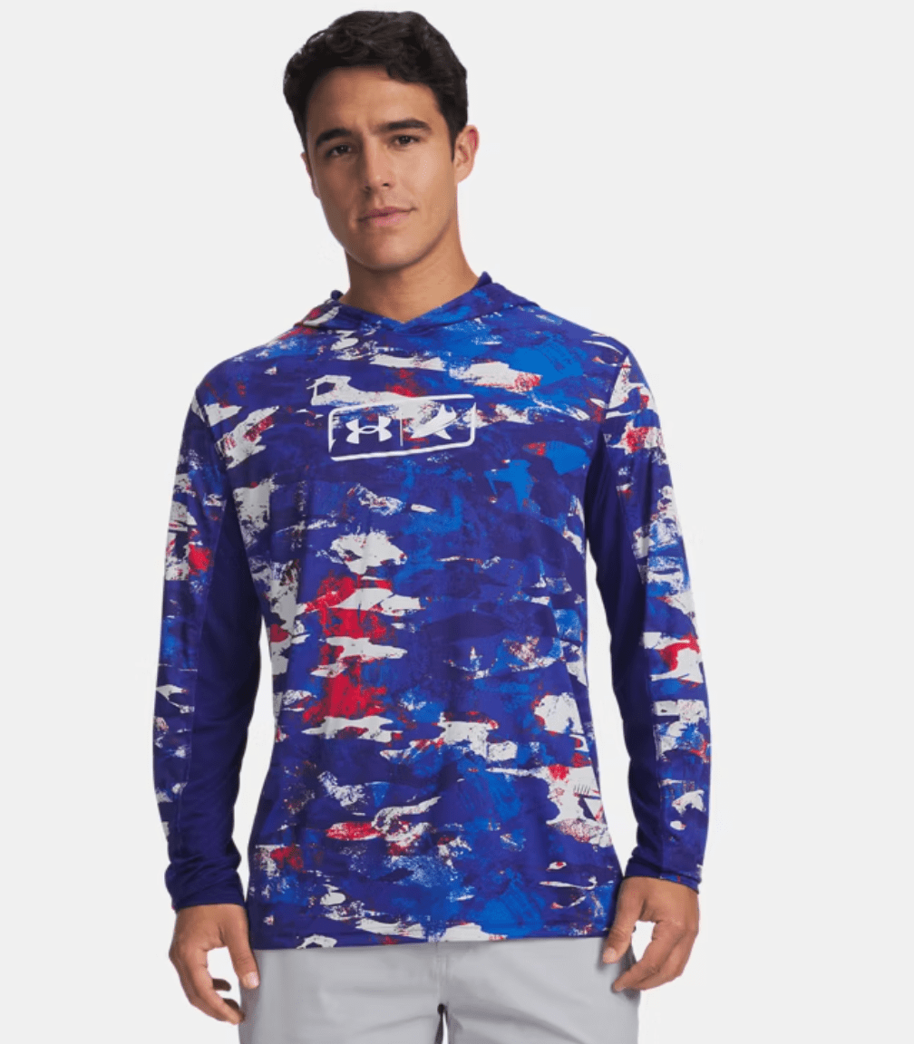 Under Armour x BlacktipH Men’s Fish Pro Camo Performance Hoodie - Caspian - BlacktipH