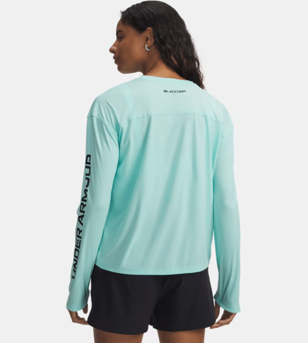 Under Armour x BlacktipH Women’s Fish Elite Performance Long Sleeves Crew - Neo Turquoise - BlacktipH