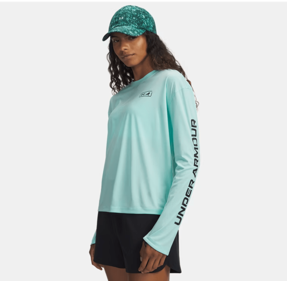 Under Armour x BlacktipH Women’s Fish Elite Performance Long Sleeves Crew - Neo Turquoise - BlacktipH