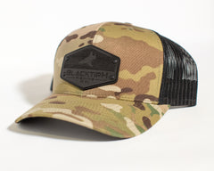 BlacktipH "Platinum" Snapback with Black Two-Tone Wooden Patch Hexagon Hat