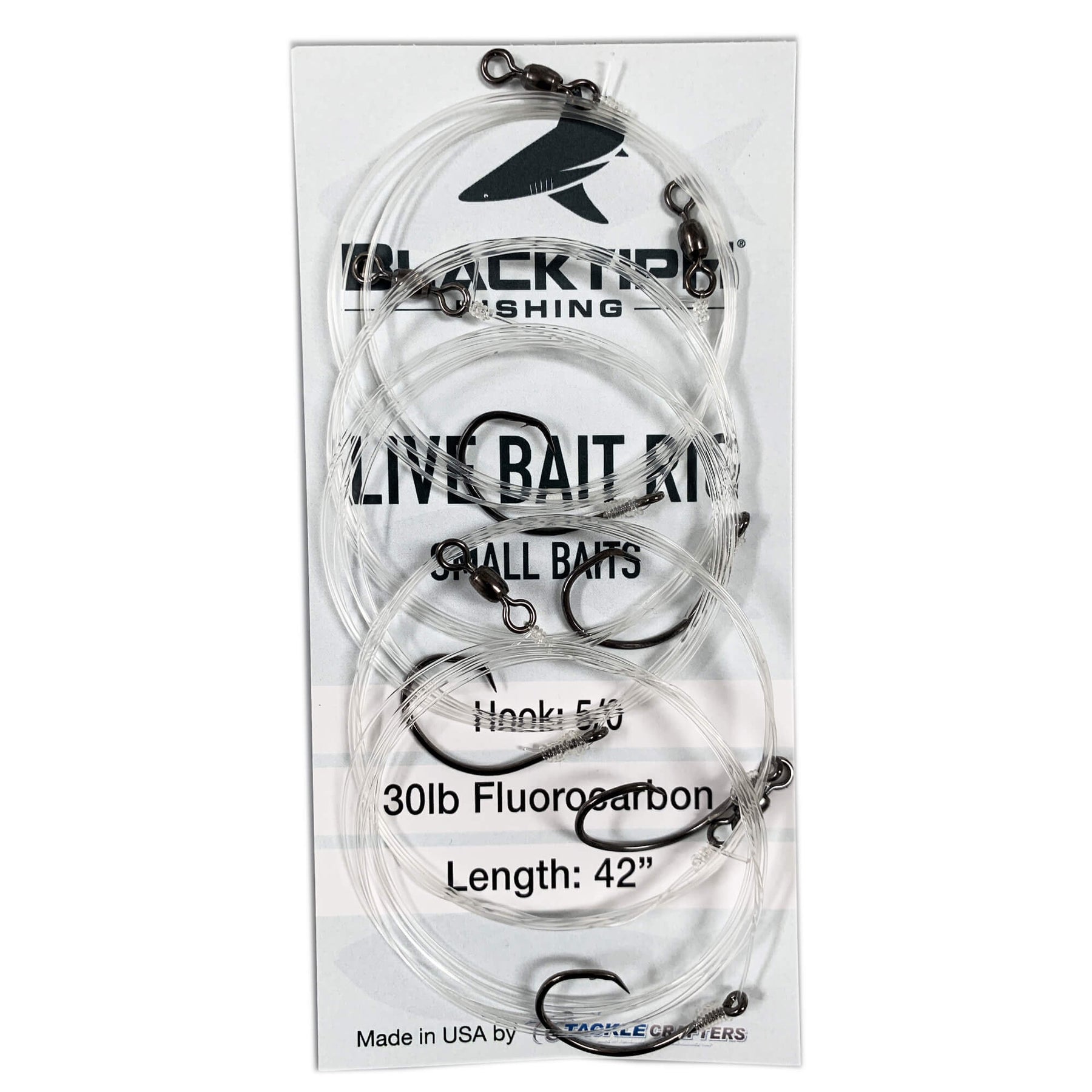 BlacktipH Live Bait Rigs with 5/0 Black Nickel Circle Hook and Premium