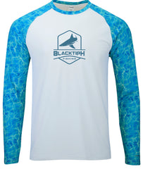 BlacktipH Interlock Performance Shirt Shoreline Blue Sleeves