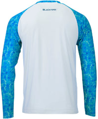 BlacktipH Interlock Performance Shirt Shoreline Blue Sleeves