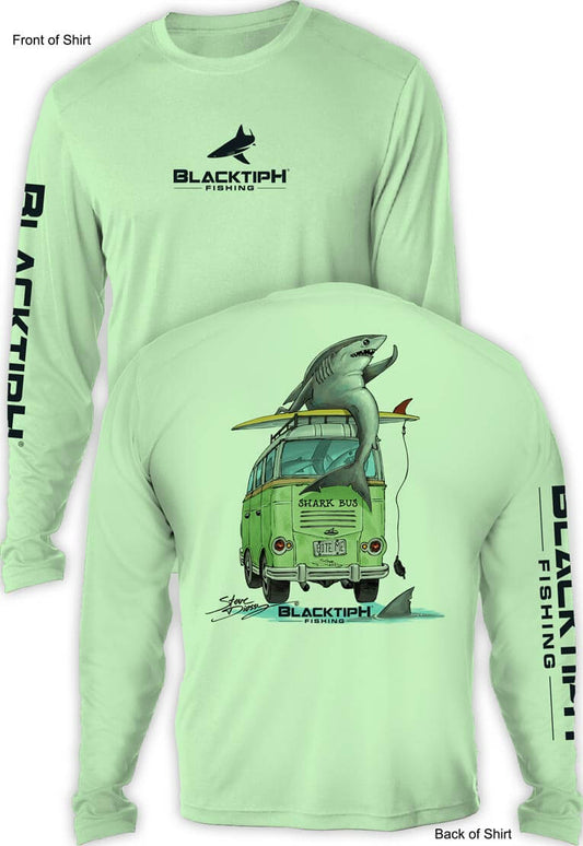 BlacktipH Performance Shirt Long Sleeve "Shark Bus" Featuring Steve Diossy with UPF 50+ Protection