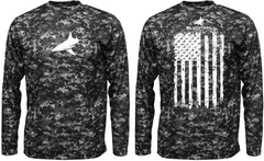 BlacktipH Performance Digital Camo Shirt - Vertical Flag with UPF 50+ Protection