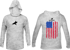 BlacktipH Patriotic Performance Distressed Hoodie with UPF 50+ Protection