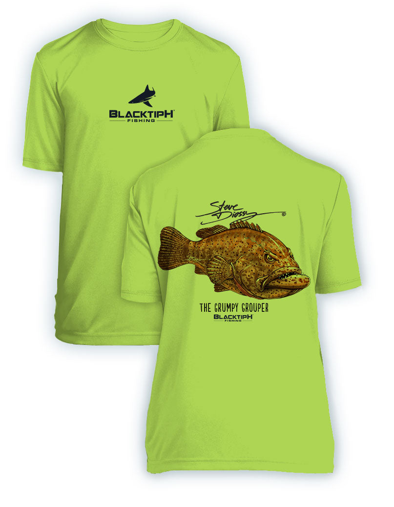 BlacktipH Youth Performance Short Sleeve Grumpy Grouper Featuring Stev