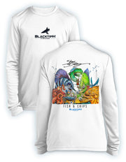BlacktipH Youth Performance Long Sleeve Fish N Chips Featuring Steve Diossy Art