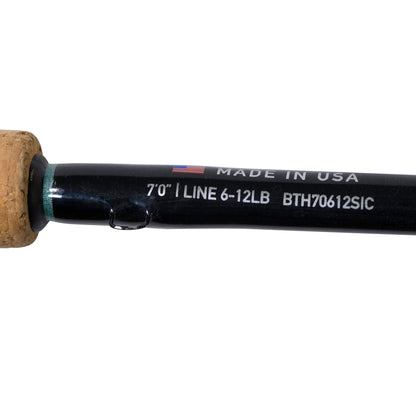 BlacktipH 6 - 12lb Inshore Platinum Spinning Rod in Carbon Fiber Wrap - BlacktipH