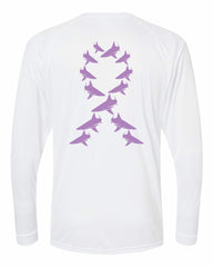 BlacktipH Fishing Cancer Awareness Shirt to support Josh Jorgensen - White Back - Long Sleeve Performance Shirt