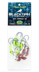BlacktipH Classic Bundle Jig Heads with White Red and Chartreuse Options - One Quarter Ounce
