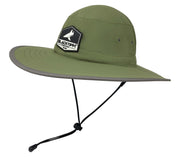 BlacktipH Green Bucket Fishing Hat with Rubber Patch - Side View