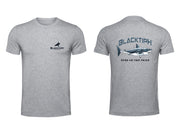BlacktipH Lifestyle T-Shirt with Great White Shark "Eyes on the Prize" - Grey