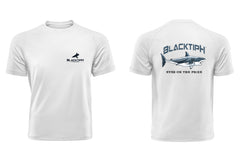 BlacktipH Lifestyle T-Shirt with Great White Shark "Eyes on the Prize" - White