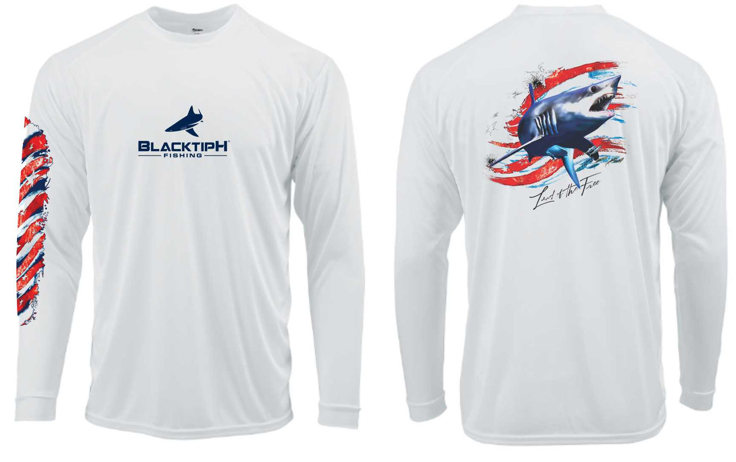 BlacktipH Mako Shark Quick Dry Performance Shirt - 4th of July Edition - BlacktipH
