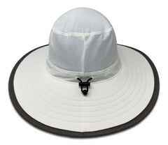 BlacktipH White Bucket Fishing Hat with Rubber Patch - Back View