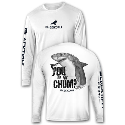 BlacktipH Performance Shirt Long Sleeve Shark-Chum Featuring Steve Diossy Art with UPF 50+ Protection