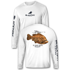 BlacktipH Performance Long Sleeve Grumpy Grouper Featuring Steve Diossy Art with UPF 50+ Protection