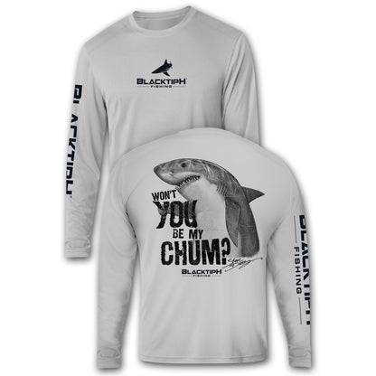 BlacktipH Performance Shirt Long Sleeve Shark-Chum Featuring Steve Diossy Art with UPF 50+ Protection