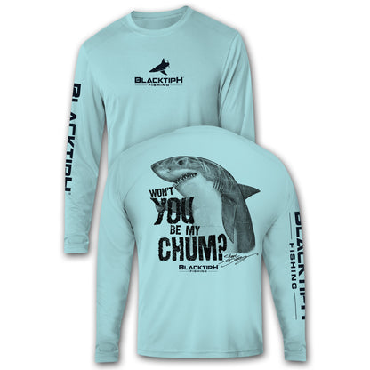 BlacktipH Performance Shirt Long Sleeve Shark-Chum Featuring Steve Diossy Art with UPF 50+ Protection