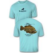BlacktipH Performance Short Sleeve Grumpy Grouper Featuring Steve Diossy Art with UPF 50+ Protection