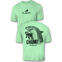 BlacktipH Performance Short Sleeve Shark-Chum Featuring Steve Diossy Art with UPF 50+ Protection
