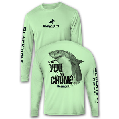 BlacktipH Performance Shirt Long Sleeve Shark-Chum Featuring Steve Diossy Art with UPF 50+ Protection