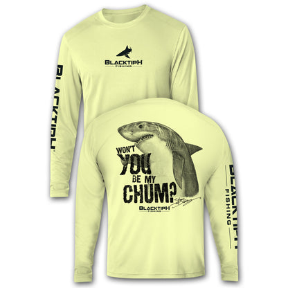 BlacktipH Performance Shirt Long Sleeve Shark-Chum Featuring Steve Diossy Art with UPF 50+ Protection
