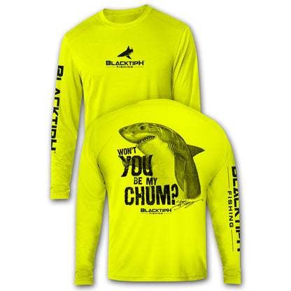 BlacktipH Performance Shirt Long Sleeve Shark-Chum Featuring Steve Diossy Art with UPF 50+ Protection